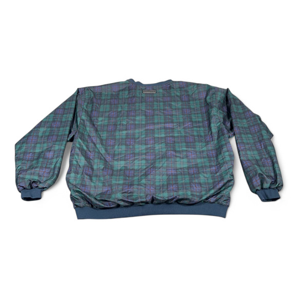 Vintage Forresters Sweater Adult XXL Blue Green Blackwatch Plaid Pullover 90s - Picture 3 of 8